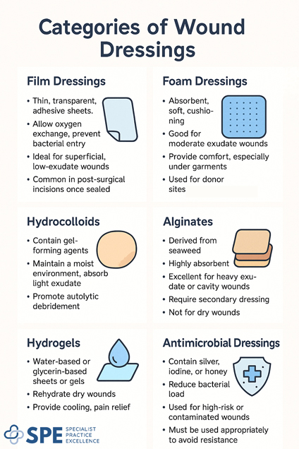 Categories of Wound Dressings by SPE